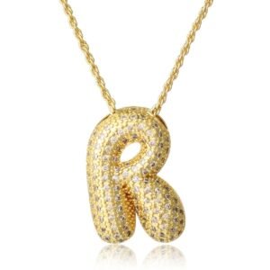 Jumbo bubble initial necklace